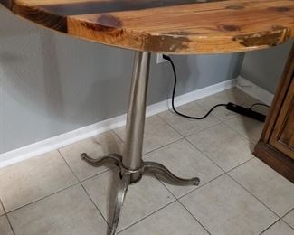 Vintage Hand-Crafted Wood and Metal Table
