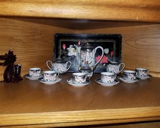 Antique Hand Painted Hand Crafted Asian Tea Set