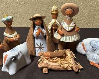 Colorful Clay Nativity Scene 