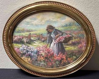 Vintage LEE K PARKINSON Print With Art Deco Frame