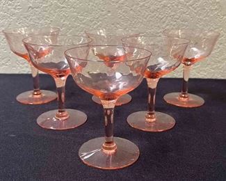 Vintage Pink Champagne Stemware 