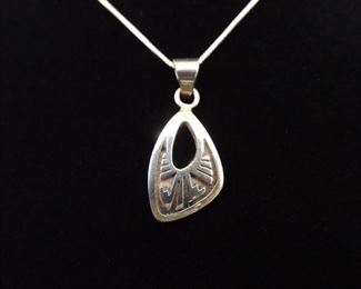 .925 Sterling Silver Native Symbol Pendant Necklace
