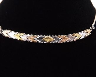 .925 Sterling Silver Multi Tone Necklace
