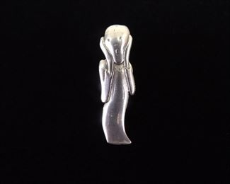 .925 Sterling Silver "The Screamer" Lapel Pin
