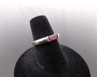 .925 Sterling Oval Cut Garnet Ring Size 6
