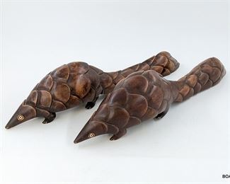 Wood Carved Armadillos