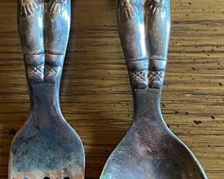 Clown Themed Child's Fork and Spoon