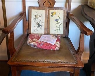 One of Five Oak Chairs