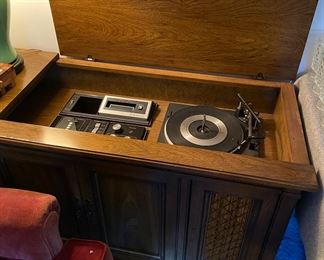 Vintage Magnavox Console Stereo with Eight Track Player