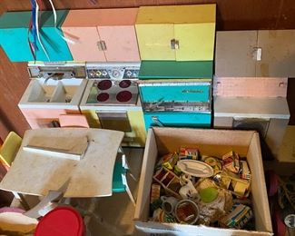 Vintage Child's Kitchen Set with Accessories