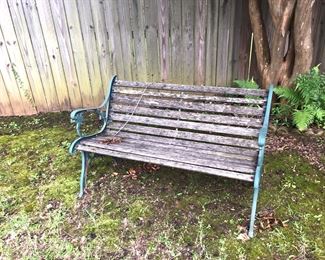 Cast iron and wood bench