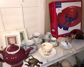 Tea cups and tea pot collection