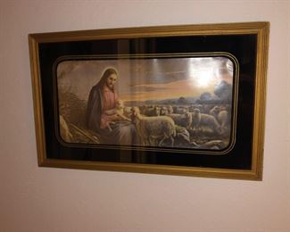 Vintage pastoral scene print