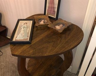 Solid word, heart shaped table, Vintage pictures