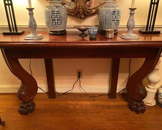 Console table with hidden drawer