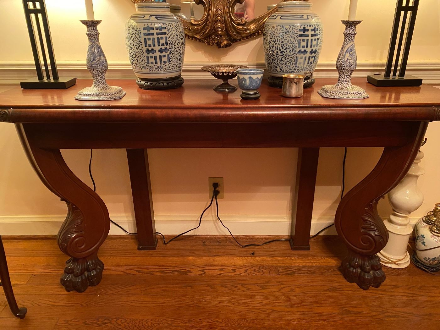 Console table with hidden drawer