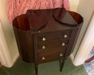 #10 Martha Washington Sewing Cabinet - w/3 drawers & Flip-up Sides (one hinge missing on flip side) 27x14x28 $125.00