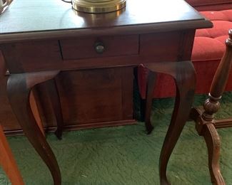 #23 Wood Antique Tall End Table w/1 drawer 22x17x30 $75.00