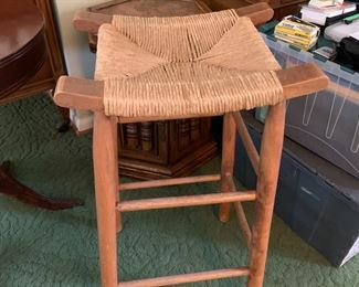 #35 Wood Barstool w/rushing Top - 30" Tall $30.00