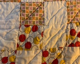 #40 Patch Primitive Hand-quilted Quilt - 78x60 $65.00