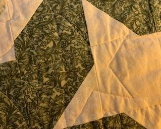 #43 Red Drunken Star Machine Quilted Quilt - 96x66 $75.00