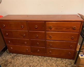 #57 Pine Home-made Cabinet w/12 drawers - 60x14x36 $100.00