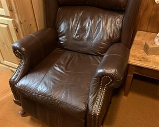 #62 Brown Pleather (as is) Wingback Recliner $100.00