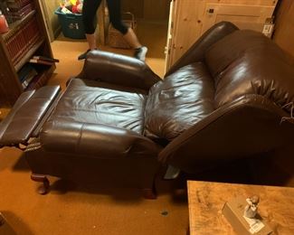 #62 Brown Pleather (as is) Wingback Recliner $100.00