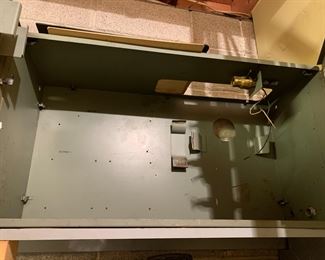 #92 Metal Cabinet - w/2 doors w/light - 34x12x18 $30.00