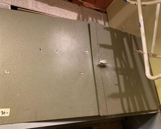 #92 Metal Cabinet - w/2 doors w/light - 34x12x18 $30.00