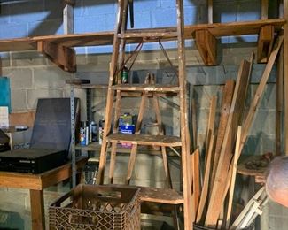 #114 Wood 8 Foot ladder $60.00