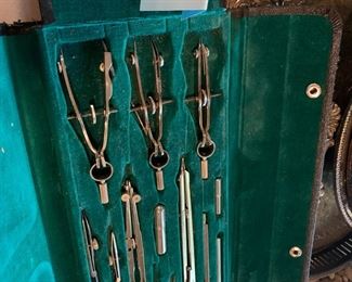 #143 German Drafting Set w/case - 12 pc. $25.00