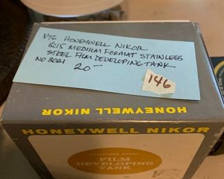#146 Vtg. Honeywell Nikor Q15 Medium Format Stainless Steel Film Developing Tank No. 3021 $20.00