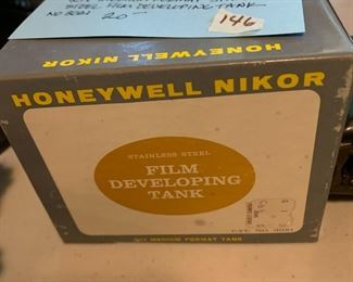 #146 Vtg. Honeywell Nikor Q15 Medium Format Stainless Steel Film Developing Tank No. 3021 $20.00