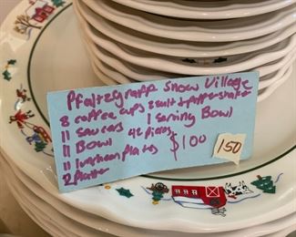 #150 Pfaltzgraff Snow Village Set $100.00