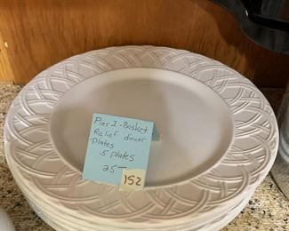 #152 Pier 1 Basket Relief Dinner Plates - 5 plates $25.00