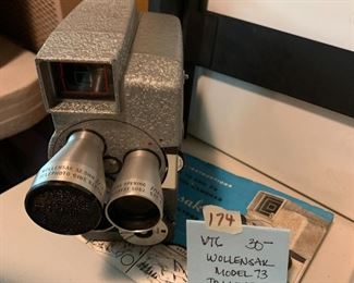 #174 Vtg. Wollensak Model 73 Tri Lens 8 MM w/manual $30.00