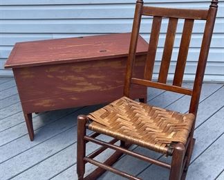 Primitive Chest w/ vintage rocker