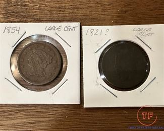 1821 and 1854 Large Cent(s)