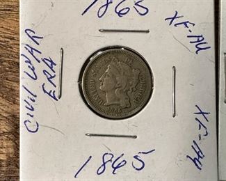 1865 Three Cent Nickel
