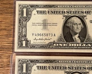Sequential Serial Number Silver Certificate Notes