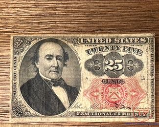 1845 25 Cent Fractional Currency
