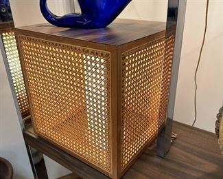 Vintage Cane CUBE Table Lamp
