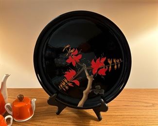 Vintage Japanese Wood Lacquer Tray