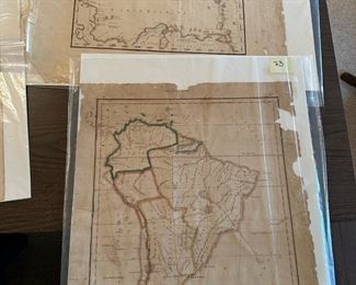 Late 1800's Hand Colored Maps (South America and Carribean) 