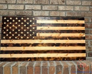 "Old Glory" Torched American Flag Signed Norm Mitchell 2017