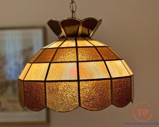 Vintage Stained Glass Swag Lamp