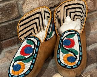 Hand Made Beaded Native American Moccasins