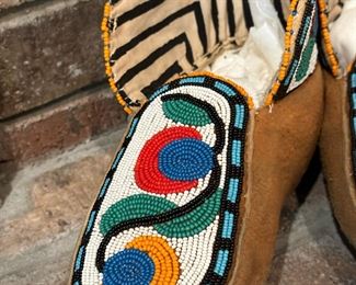 Hand Made Beaded Native American Moccasins
