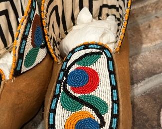 Hand Made Beaded Native American Moccasins